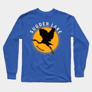 Sugden Lake in Michigan Heron Sunrise Long Sleeve T-Shirt